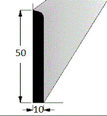 Podlahová lišta č.032 - 50 mm x 10 mm, vnitřní, smrková, ŠS5010A