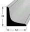 Rohová lišta č.369 - 32 mm x 32 mm x 2,40 m, vnitřní, nastavovaná BO/SM, RVU3232