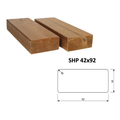 Hoblovaný hranol SHP 42 x 92 mm - THERMOWOOD - Délka: 4200 mm