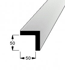 Rohová lišta č.277 - 50 mm x 50 mm, 3 ostré hrany " L", smrková, ŠL5050A