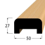 Dřevěné madlo 27 x 50 mm -  5027D  buk - Délka madla: 3m
