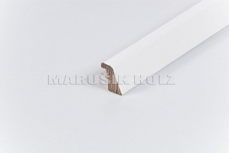 Lišta č.376 - 18 mm x 12 mm x 2,20 m,  polodrážka nastavovaná borovice, potahovaná BÍLOU fólií, PD1812