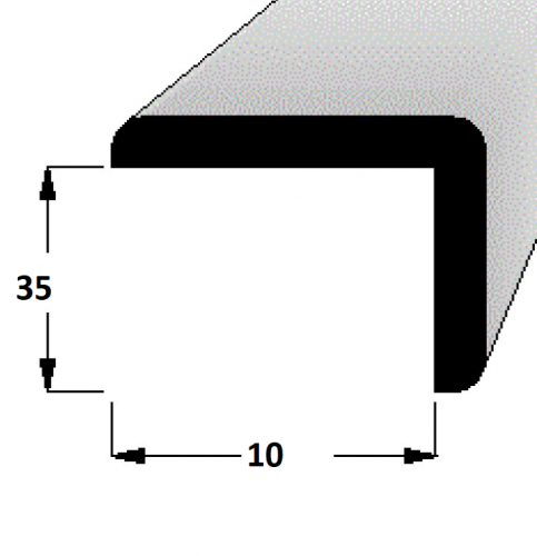 Rohová lišta č.122 - 35 mm x 10 mm, 3 oblé hrany " L", smrková, ŠL3510B