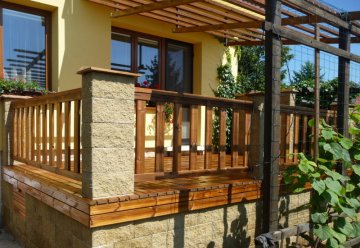 Dřevěná terasová prkna, terasová prkna modřínová, terasová prkna borovicová - Délka - 5100 mm