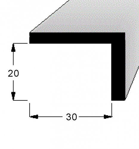 Rohová lišta č.177 - 20 mm x 30 mm, 3 ostré hrany " L", smrková, ŠL2030A