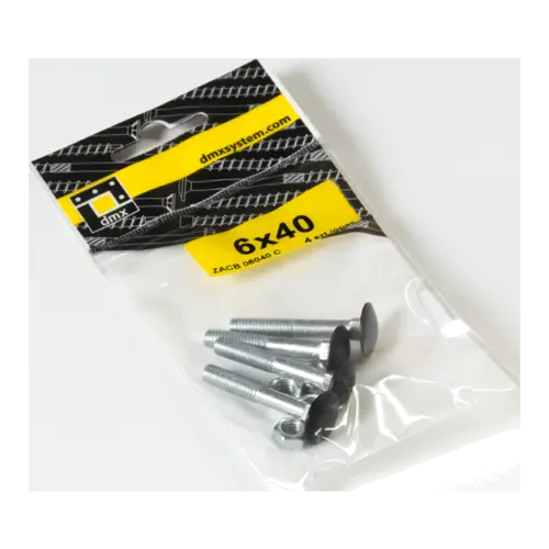 Šroub vratový 6 x 40 s černou hlavou 4ks/bal (34902)