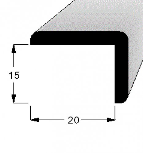 Rohová lišta č.142 - 15 mm x 20 mm, 3 oblé hrany " L", smrková, ŠL1520B