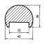 Dřevěné madlo 45 x 36 mm - MT4536D smrk cinkovaný - Délka madla: 3m