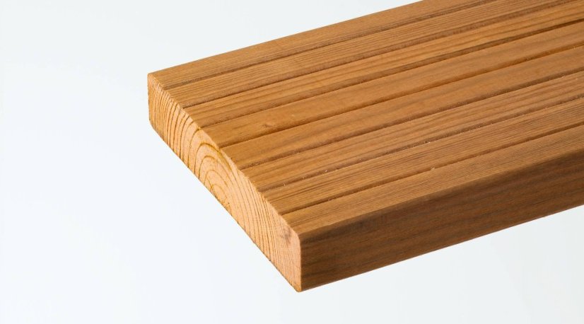 Terasový profil 26x140mm * 4,2m RW - Thermowood sev. borovice, rýhovaná/hladká