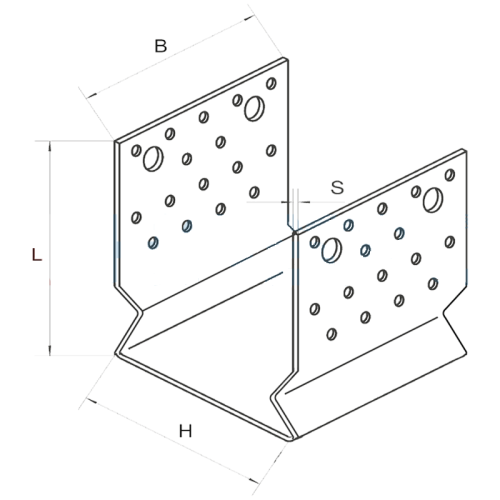 Kotevní prvek Typ U s prolisem - 100 x 80 x 4,0 (S09)
