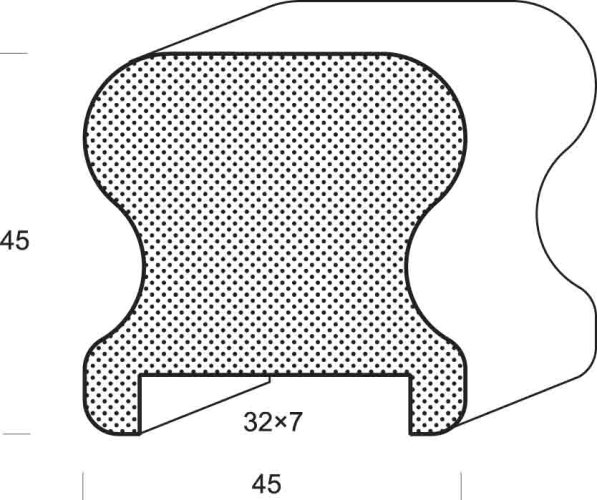 Dřevěné madlo HLP4545 - 45 x 45 mm, dub cinkovaný - Délka madla: 2,5m