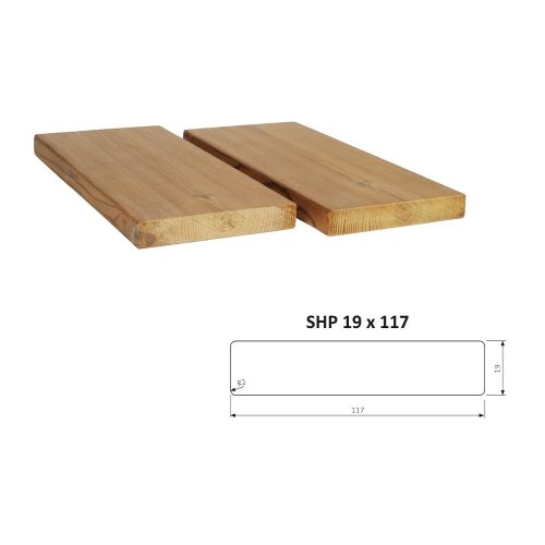 Hoblované prkno SHP 19 x 117 mm - THERMOWOOD - Délka: 3000 mm