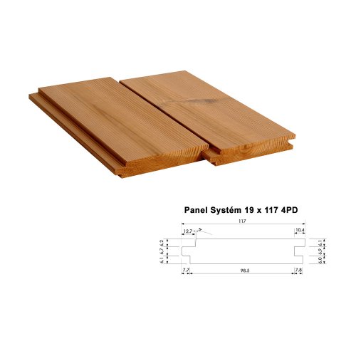 Panel systém 19 x 117 x 4200 mm - obkladové panely THERMOWOOD, 4 strany PD