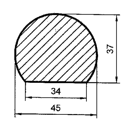 Dřevěné madlo 45 x 37 mm - MT4537 smrk cinkovaný - Délka madla: 3m