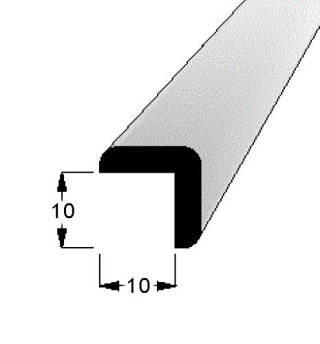 Rohová lišta č.102 - 10 mm x 10 mm, 3 oblé hrany " L", smrková, ŠL1010B