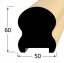 Dřevěné madlo 60 x 50 mm - 6050D smrk - Délka madla: 2,5m