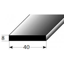 Plochá lišta č.070 - 40 mm x 8 mm, smrková, ŠH4008