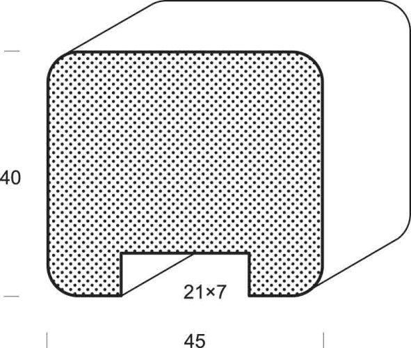 Dřevěné madlo HL4540N - 45 x 40 mm, buk cinkovaný - Délka madla: 2,5m