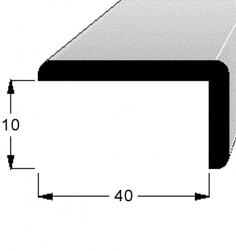 Rohová lišta č.126 - 10 mm x 40 mm, 3 oblé hrany " L", smrková, ŠL1040B