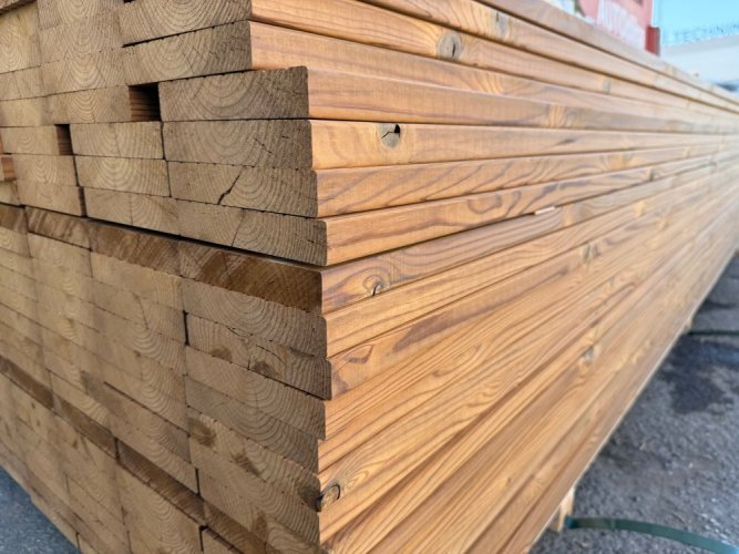 Terasový profil 26x140mm * 4,2m RW - Thermowood sev. borovice, rýhovaná/hladká