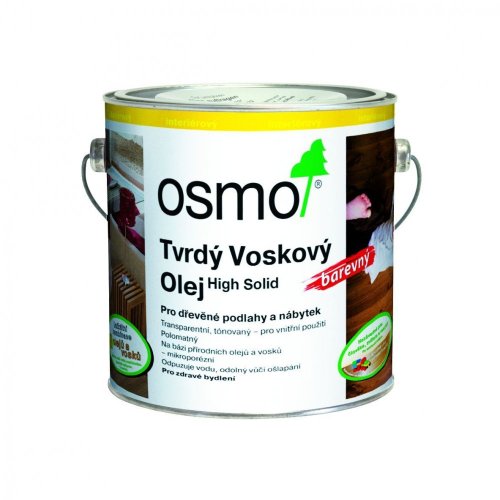 OSMO Tvrdý voskový olej barevný - Barva: Hnědá zem, Balení: 2,5 l