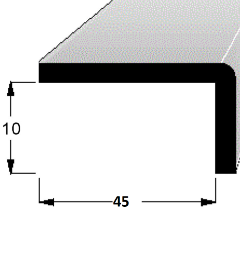 Rohová lišta č.132 - 45 mm x 10 mm, 1 oblá hrana " L",  smrková, ŠL4510D