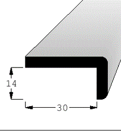 Rohová lišta č.342 - 14 mm x 30 mm x 2,40 m, "L" nastavovaná BO/SM, L1430