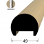 Dřevěné madlo kruhové ∅ 49 mm - 49D smrk - Délka madla: 3m