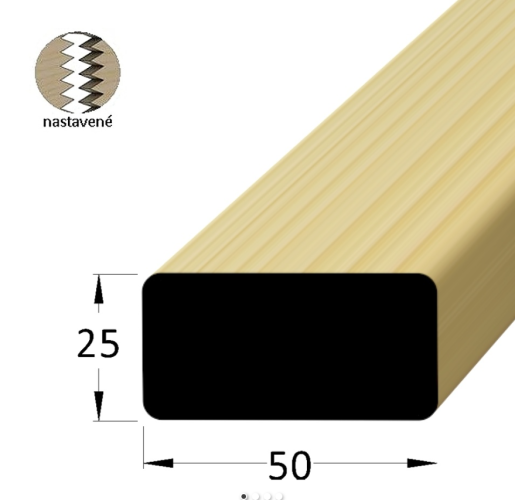 Lavičkový profil 25 x 50 x 2000 mm - jasan cink