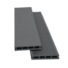 Terasový profil UNVOC 23 x 146 x 4000 mm TMAVĚ ŠEDÁ - jemné rýhovaní/hladká