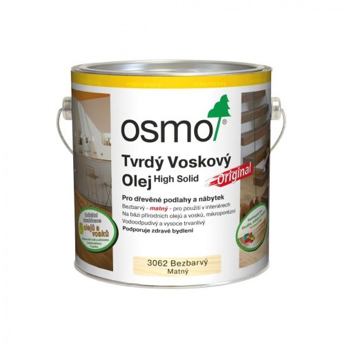 OSMO 3062 Tvrdý voskový olej mat bezbarvý - Balení: 0,75 l