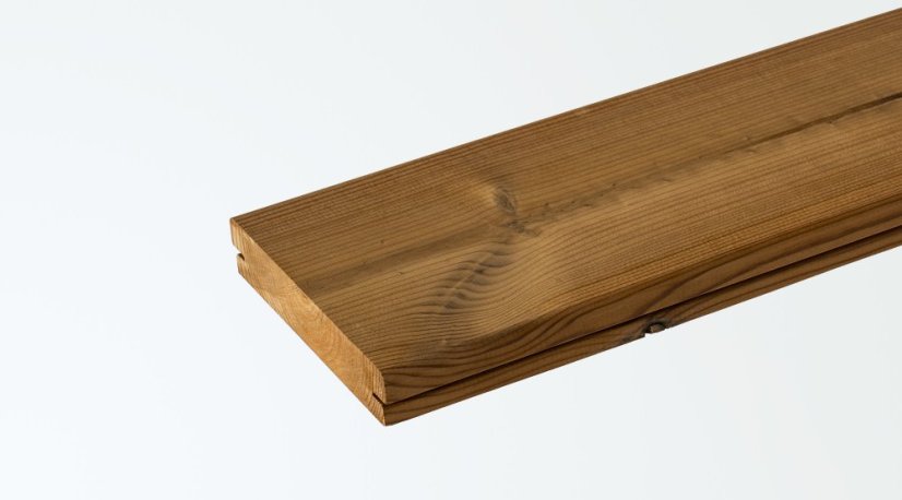 Terasový profil, boční úchyty 26x140mm * 5,1m RW - Thermowood sev. borovice, hladká/hladká