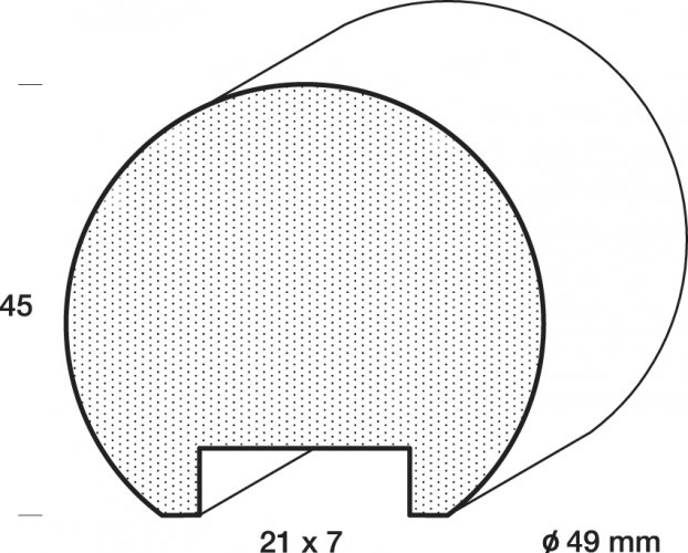Dřevěné madlo kruhové HL50 - ∅ 49 mm, s drážkou, buk cinkovaný - Délka madla: 2,5m