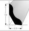 Podlahová lišta č.374 - 36 mm x 22 mm x 2,40 m, nastavovaná BO/SM, P3622