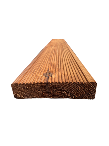 Prkno terasové 28 x 120 x 5100 mm - severská borovice, tlaková impregnace, rýhované
