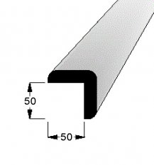 Rohová lišta č.278 - 50 mm x 50 mm, 3 oblé hrany " L", smrková, ŠL5050B