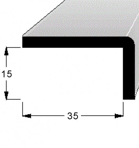 Rohová lišta č.156 - 15 mm x 35 mm, 1 oblá hrana " L", smrková, ŠL1535D