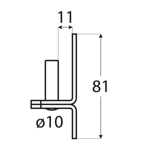 Držák čepu 10/11 mm
