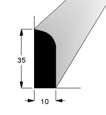 Podlahová lišta č.081 - 35 mm x 10 mm, vnitřní, buková, ŠS3510A