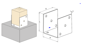 Kotevní prvek Typ U - 80 x 80 x 4,0 (S05)