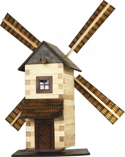 Větrný mlýn 137 dílů - dřevěná stavebnice