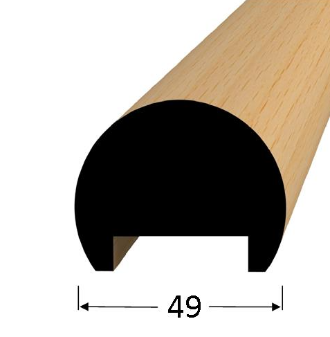 Dřevěné madlo kruhové ∅ 49 x 2500 mm - 49D  buk