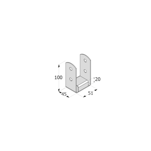 Kotevní prvek Typ U - 51 x 45 x 100 x 2 mm