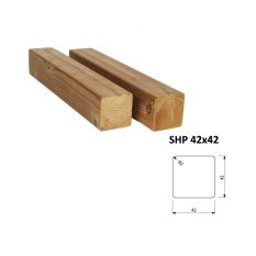 Hoblovaný hranol SHP 42 x 42 mm x 4200 mm - THERMOWOOD, lepený