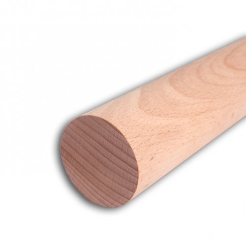 Dřevěné madlo kruhové HL42 - ∅ 42 mm, buk cinkovaný - Délka madla: 3m