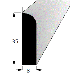 Podlahová lišta č.027 - 35 mm x 8 mm, vnitřní, smrková, ŠS3508A