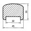 Dřevěné madlo 45 x 35 mm - MD4535 smrk cinkovaný - Délka madla: 2,5m