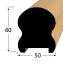 Dřevěné madlo 60 x 50 mm - 6050D buk - Délka madla: 2,5m