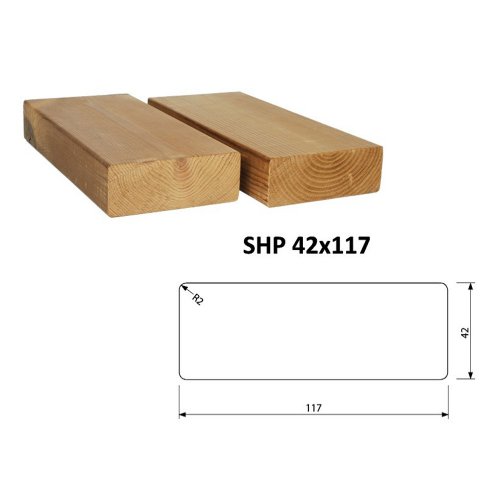 Hoblovaný hranol SHP 42 x 117 x 3000 - 4200 mm - THERMOWOOD - Délka: 4200 mm