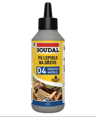 Lepidlo na dřevo Soudal D4 polyuretanové - 250g
